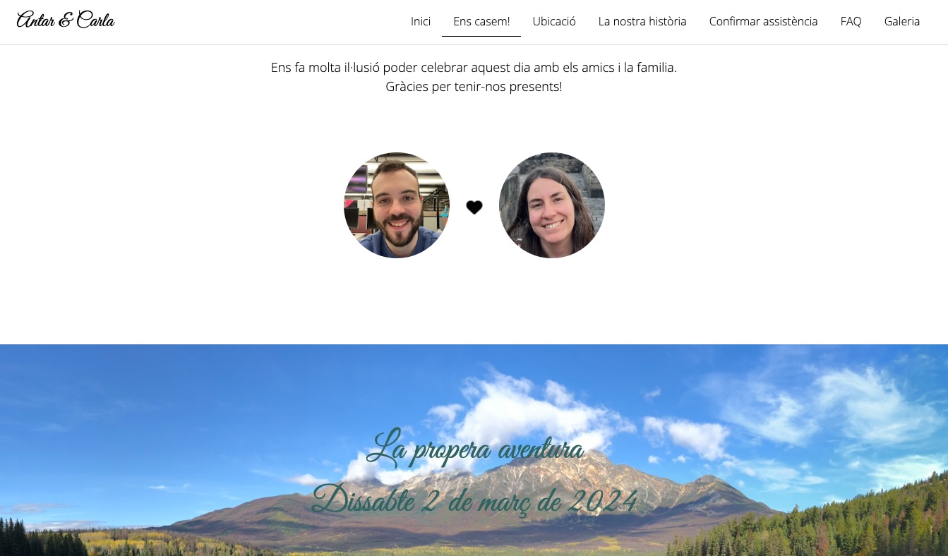 Wedding Website screenshot